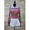 Pull  multicolore  tricot - crochet