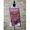 Pull  multicolore  tricot - crochet